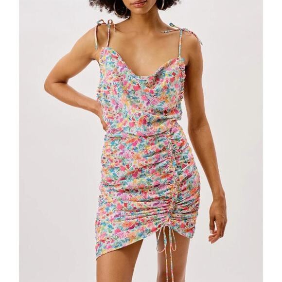 For Love and Lemons Leah Mini Dress Sz S Summer Spring Flirty Feminine Floral - Picture 1 of 12